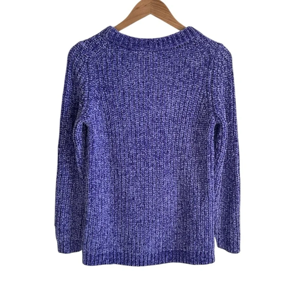 Talbots Women's Heathered Purple Sweater - Picture 2 of 4